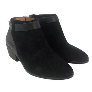 Madewell Charley Black Suede Minimalist Leather Capsule Ankle Boots Size 8 Chic